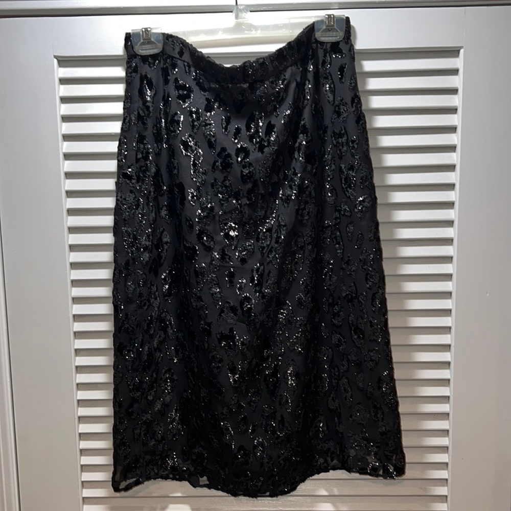J. Crew Black Sequin A-Line Skirt